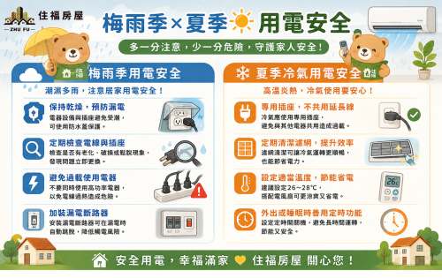 住福包租代管｜梅雨季期間·用電宣導